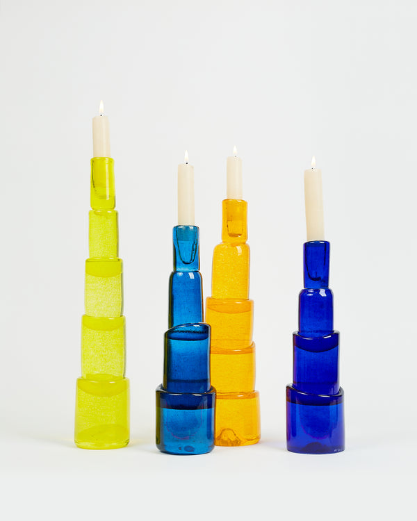 yellow and blue candlesticks