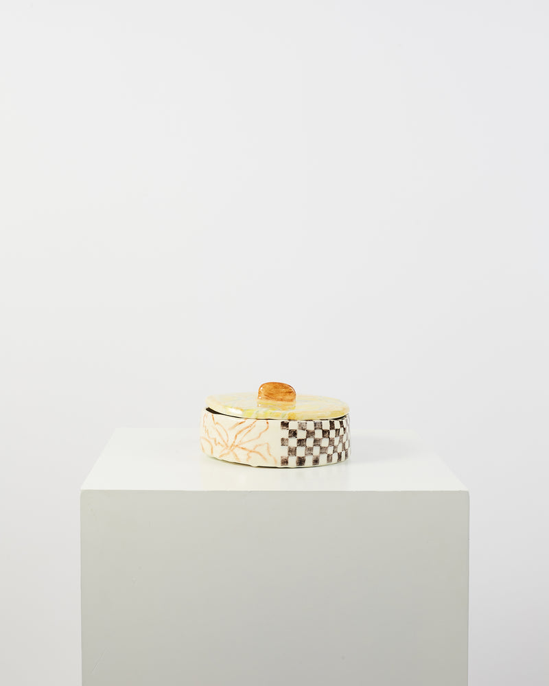 The yellow and checkerboard jewelry box